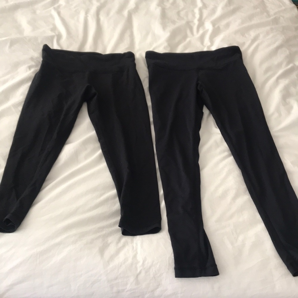 Set of 2 nylon black spandex leggings